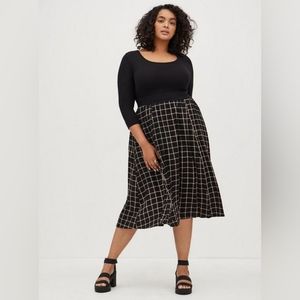 Torrid Midi Challis And Jersey Dress